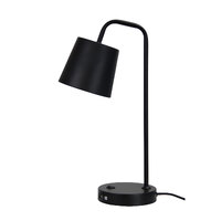 Oriel OL93721BK | Henk Metal Desk Lamp With USB Socket | Black