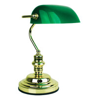 Oriel OL99458BP | Bankers Touch Table Lamp | Brass Plated