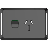 Clipsal Pro Series P3015-15C-BK | Single Power Point 15A Skin Cover Only | Black