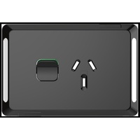 Clipsal Pro Series P3015C-BK | Single Power Point 10A Skin Cover Only | Black