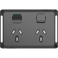 Clipsal Pro Series P3025C-BK | Double Power Point Skin Cover Only | Black