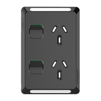 Clipsal Pro Series P3025VC-BK | Vertical Double Power Point 10A Skin Cover Only | Black