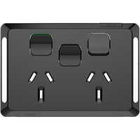 Clipsal Pro Series P3025XC-BK | Double Power Point 10A Extra Switch Skin Cover Only | Black