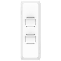 Clipsal Pro Series P3042A-XW | Architrave 2 Gang 1/2 Way 20A/16AX 250v | Extra Vivid White P3042AXW