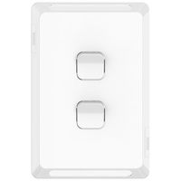 Clipsal Pro Series P3042C-XW | 2 Gang Skin Switch Cover Only (No Mech or Grid Plate)| Extra Vivid White