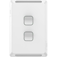Clipsal Pro Series P3042VA-XW | 2 Gang 1/2 Way 20A/16AX 250v | Extra Vivid White P3042VAXW