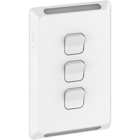 Clipsal Pro Series P3043VA-XW | 3 Gang 1/2 Way 20A/16AX 250v | Extra Vivid White P3043VAXW