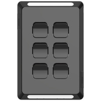 Clipsal Pro Series P3046C-BK | 6 Gang Skin Switch Cover Only (No Mech or Grid Plate)| Black