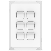Clipsal Pro Series P3046C-XW | 6 Gang Skin Switch Cover Only (No Mech or Grid Plate)| Extra Vivid White