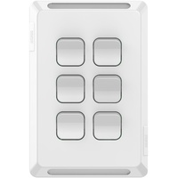 Clipsal Pro Series P3046VA-XW | 6 Gang 1/2 Way 20A/16AX 250v | Extra Vivid White P3046VAXW