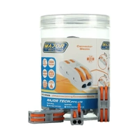 Major Tech PCT-222B | 2.5mm² 2-Pole Interjoining Connector Blocks | Jar of 40