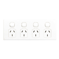 4 Gang slimline power point 10 Amp | White | PO410-L