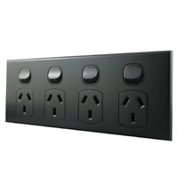CSG PO410MB-L | GEO 4 Gang Slimline Power Point Matte Black | 6.5mm...