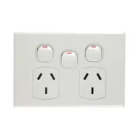 CSG POD10X-L | Double Power Point Slimline GPO 10AX With Extra Switch | White