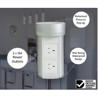 Point Pod PPC01 | Pop-Up Power Outlet 2 Power Point | Silver/White