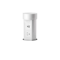 Point Pod PPCU1 | Pop-Up Power Outlet 1 Power Point with USB A+C | Silver/White