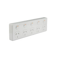 Trader Puma PUBIG5 | 5 Gang Fixed Power Point Double Pole 10A (White)