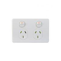 Trader Puma PUPP2G | 2 Gang 10A Horizontal Power Point | White
