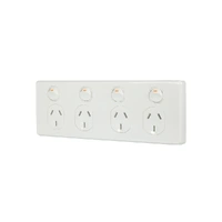 Trader Puma PUPP4G | 4 Gang 10A 250V Horizontal Power Point | White
