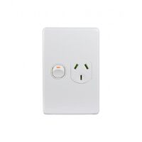 Trader Puma PUPPV1G | 1 Gang 10A Vertical Power Point | White Product main image