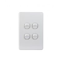 Trader Puma PUSWV4G | 4 Gang 16A Vertical Switch | White