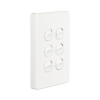 Trader Puma PUSWV6G | 6 Gang 16A Vertical Switch | White