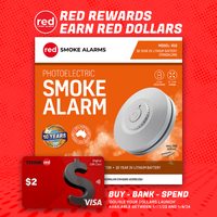 Red Smoke Alarms R10 | 10 year lithium battery stand-alone ( Not interconnectable ) photoelectric smoke alarm.