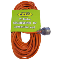 Extension Lead 20 Metre 15 Amp Heavy Duty | Caravan/industrial | Neon Plug