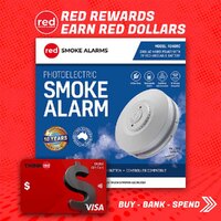 Red Smoke Alarms R240RC | Photoelectric Smoke Alarm 240v | 10 Year Lithium Battery | Interconnectable