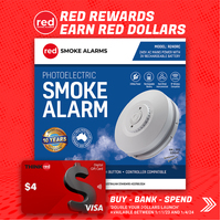 Red Smoke Alarms R240RC | Photoelectric Smoke Alarm 240v | 10 Year Lithium Battery | Interconnectable