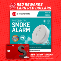 Red Smoke Alarms R9 | 9v battery stand-alone smoke alarm
