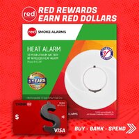 Red Smoke Alarms RHA10RF | Wireless Heat Alarm | 10 Year Lithium Battery | Interconnectable
