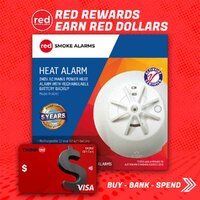 Red Smoke Alarms RHA240SL | Heat Alarm 240v | 10 Year Lithium Battery | Interconnectable