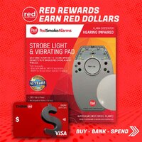 Red Smoke Alarms RHIS | Strobe Light & Vibrating Pad assisting people who are hard of hearing