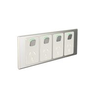 Clipsal Iconic STYL Quad Switched Internal Power point Cover Plate Crowne | S3015/4C-CE