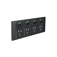 Clipsal Iconic STYL Quad Switched Internal Power point Cover Plate Silver Shadow | S3015/4C-SH