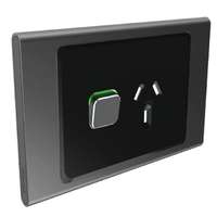 Clipsal Iconic STYL Single Switched Internal Power Point Cover Plate Silver Shadow | S3015C-SH