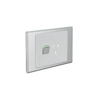 Clipsal Iconic STYL Single Switched Internal Power point Cover Plate Silver | S3015C-SV