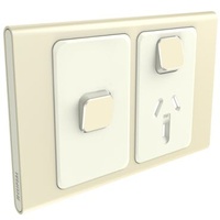 Clipsal Iconic STYL Single Switched Internal Power point with extra Switch Cover Plate Crowne | S3015XC-CE