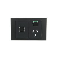 Clipsal Iconic STYL Single Switched Internal Power point with extra Switch Cover Plate Silver Shadow | S3015XC-SH