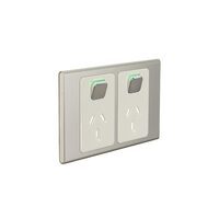 Clipsal Iconic STYL Double Switched Internal Power point Cover Plate Crowne | S3025C-CE