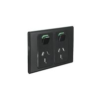 Clipsal Iconic STYL Double Switched Internal Power point Cover Plate Silver Shadow | S3025C-SH