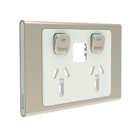 Clipsal Iconic STYL S3025CSC-CE | Connected Socket (3025CSC) | Crowne (SKIN ONLY)