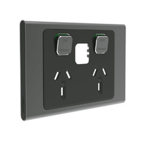 Clipsal Iconic STLY S3025CSC-SH | Connected Socket (3025CSC) | Silver Shadow (SKIN ONLY)