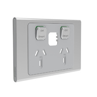 Clipsal Iconic STYL S3025CSC-SV | Connected Socket (3025CSC) | Silver (SKIN ONLY)
