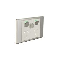 Clipsal Iconic STYL Double Switched Internal Power point with extra Switch Cover Plate Crowne | S3025XC-CE