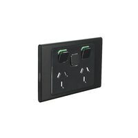 Clipsal Iconic STYL Double Switched Internal Power point with extra Switch Cover Plate Silver Shadow | S3025XC-SH
