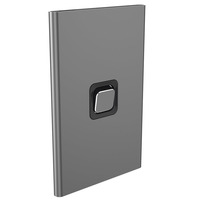 Clipsal Iconic STYL S3041C-SH | 1 Gang Switch Cover Plate | Silver Shadow | (Skin Only)