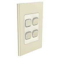 Clipsal Iconic STYL S3044C-CE | 4 Gang Switch Cover Plate | Crowne | (Skin Only)