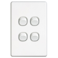 Clipsal SC2034VA | 4 Gang Switch 10Amp 250v White (Slimline Series)